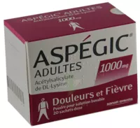Aspegic Adultes 1000 Mg, Poudre Pour Solution Buvable En Sachet-dose 15 à SAINT-JEAN-DE-LA-RUELLE